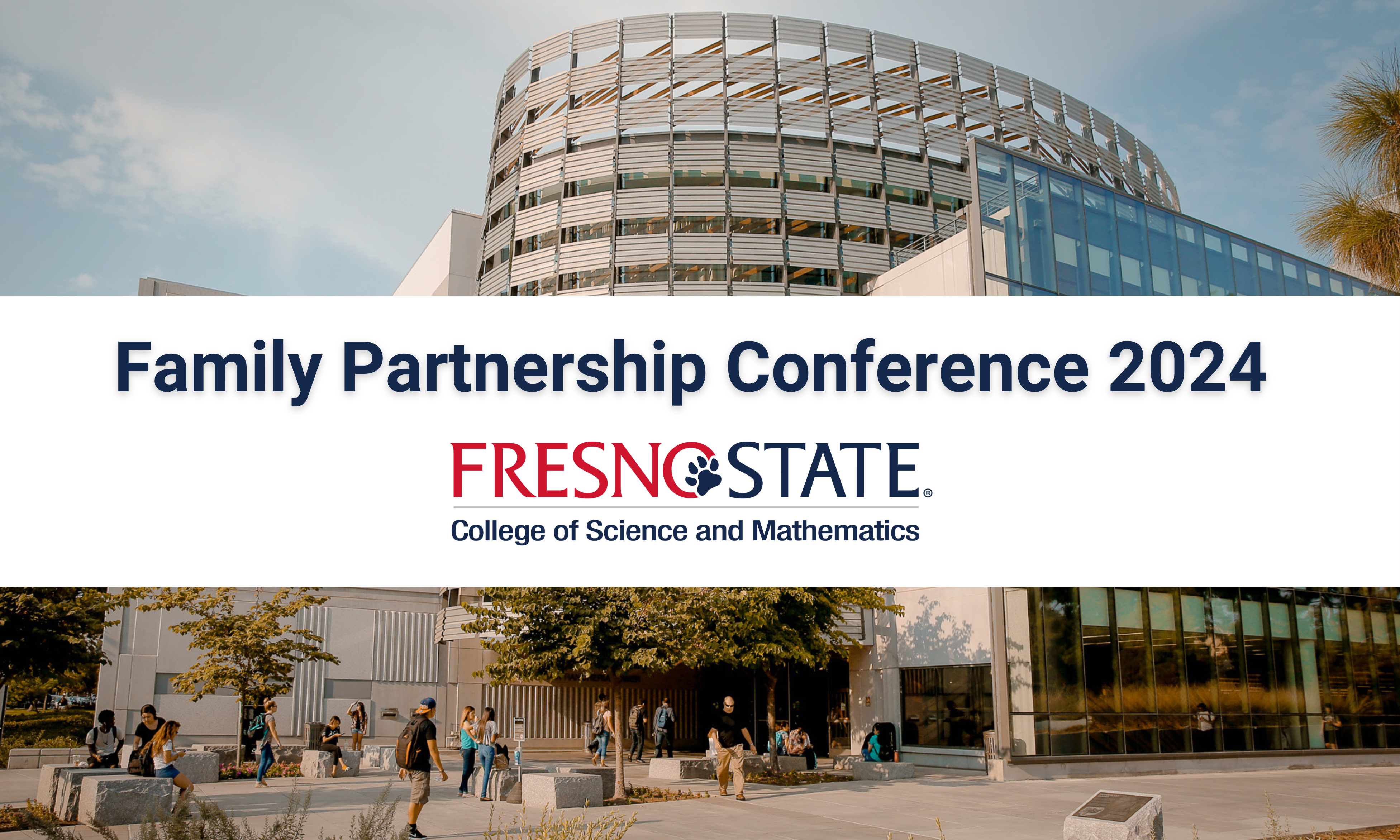 Family Partnership Conference 2024 in front of the fresno state library